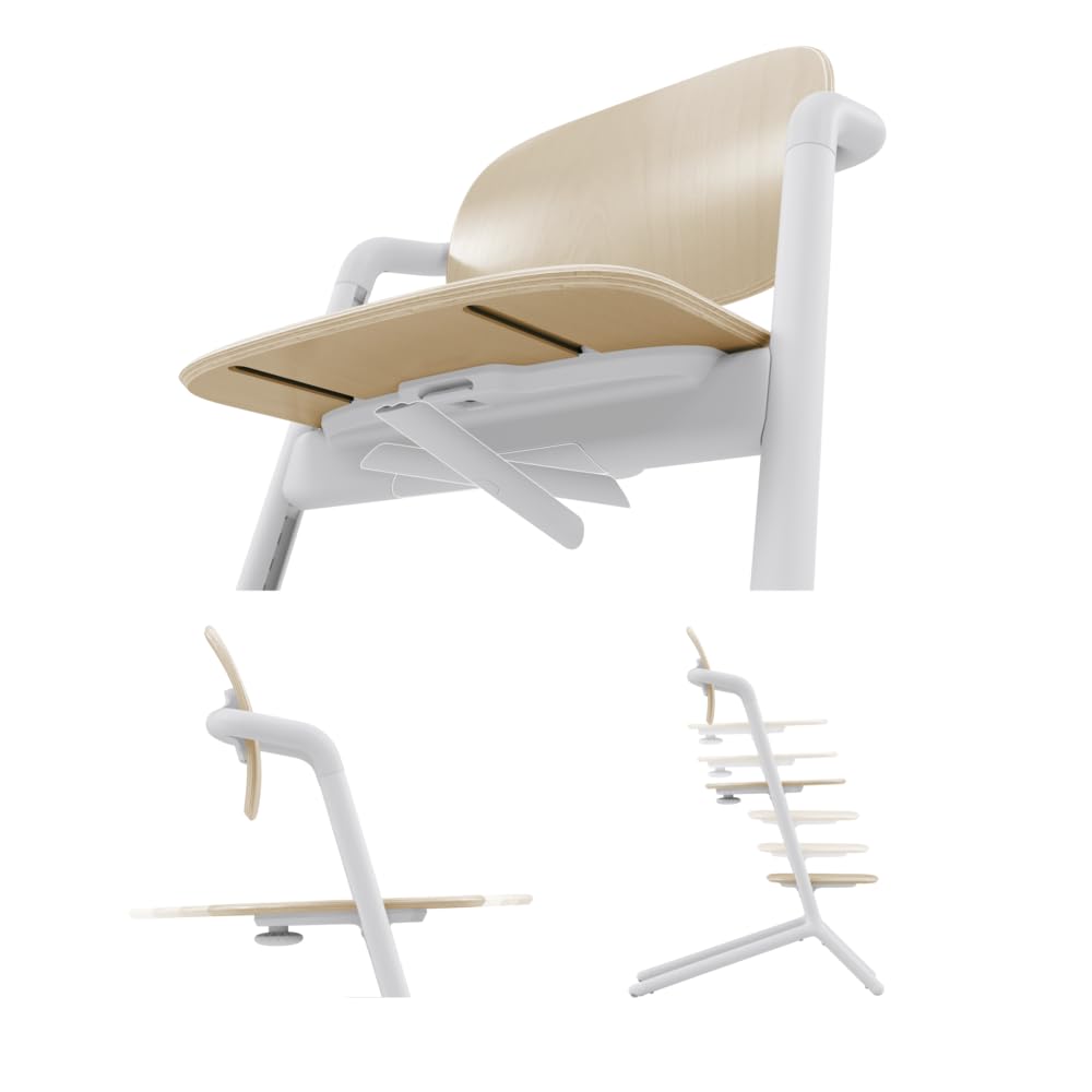 CYBEX Gold LEMO Chaise Haute ; Grandit avec l’Enfant, 3 - 99 ans ; Peut être utilisée dès la naissance grâce à des attaches séparées ; Aluminium / Plastique; Sand White