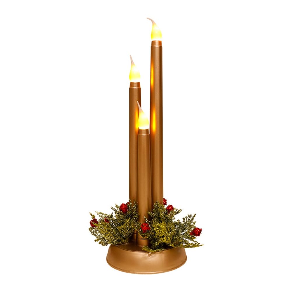 IJSDNVJNDX Festive Christmas Led Flameless Candles Desktop Simulation Candle Lamp Holiday Night Light Decoration Gold