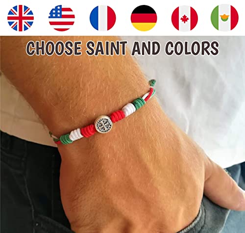 Country Flag Colors Catholic Saint Medal Bracelet Mens Womens Kids Patriotic Religious Gift #TOP7