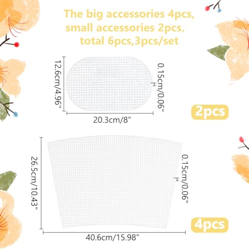Image of WADORN 2 Sets Clear Mesh Plastic Canvas Sheets for Embroidery, Blank Needlepoint Canvas Sheets for Crochet Bucket Bag Making Acrylic Yarn Knit Crochet Projects DIY Handmade Bag Weaving Kit, White
