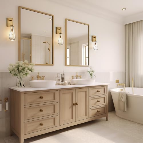Image of 17 inch L Wall Sconces,Morden Wall Lights Fixtures Raindrop Wall Sconce Bathroom Vanity Light Brass Wall Lamps for Living Room,Bedroom,Hallway,Stairs,Indoor