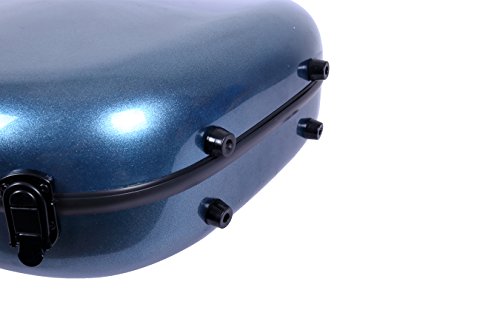 Image of Crossrock OM /000 Guitar Case, Compatible to 4 /4 Classical Guitar, Premium Fiberglass Shell Backpack Case in Blue (CRF2000OMBL)