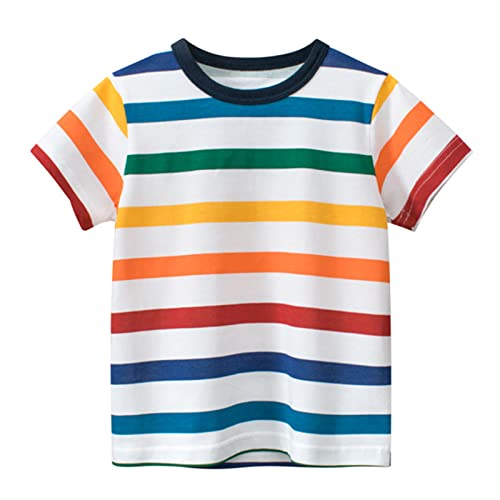 Kids Boys Girls Striped Camouflage T Shirts Crewneck Tops Teens Athletic Tee School Uniform Children's Cotton Clothes