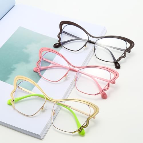Lunettes papillon hip-hop dorées : l'accessoire mode bicolore indispensable - 2