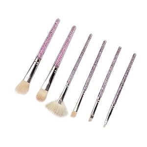 MADALIAN 6 Makeup Brushes Complete Eye Shadow Brush Set Portable Crystal Grain Grip Beauty Tools