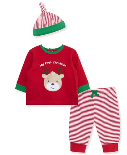Little Me Clothes for Baby 3-Piece Christmas Holiday Pajama Sets, 3 Months to 12 Months