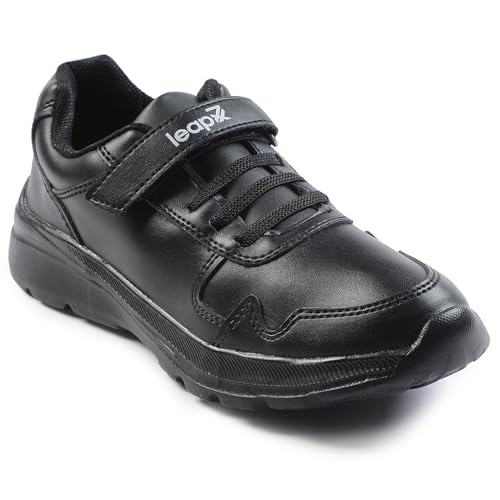 Image of Liberty Leap7x SCHLPRO-3 Uniform School Shoes for Kids with EVA Sole | PU Upper Quick-Wear Velcro Closure | Stylish & Lightweight | Comfortable Footbed | Memory Foam Insole