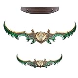 Swords and more Kriegsgleve von Azzinoth - World of Warcraft, Schwert mit Wandhalterung, 124 cm, die Zwillingsklingen von Azzinoth, Metallschwert für Wow-Cosplays, Sammlungen & als Geschenk, grün