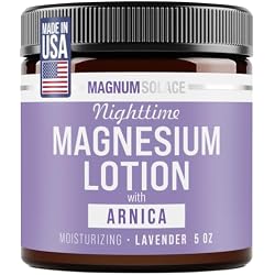 Magnum Solace Nighttime Magnesium Lotion with Arnica – Highly Concentrated Magnesium for Muscles & Joints – Apply to Legs or Feet Before Bed – Skin-Friendly