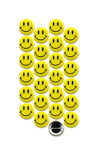 Badges classiques Smile Pinback – 3,8 cm, 1.5 Inch, Plastique Métal Papier, Pas de pierre...