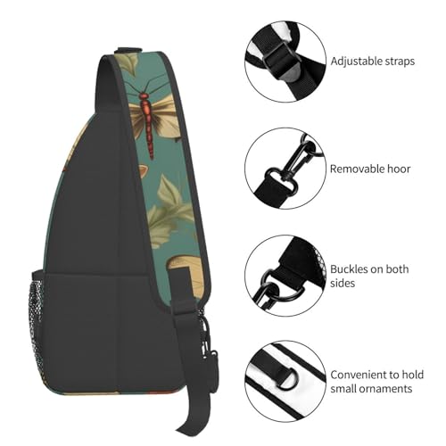 Cross Chest Bag Diagonally - Quality, Durable, and Spacious Shoulder Bag for Men and Women dragonfly dragonflies vintage Prints4