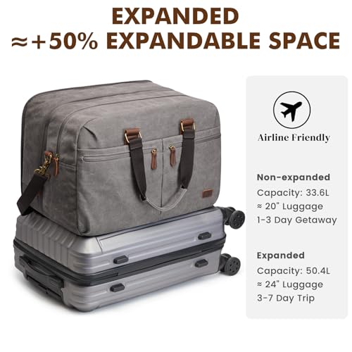 S-ZONE Expandable Duffle Bag for Travel Canvas Weekender Bags Men Women by S-ZONE - Used condition - Image 2