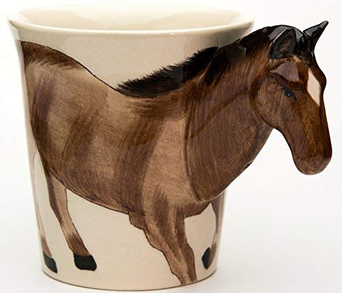 b2see Pferde Tasse Tier Becher Geschenke aus Keramik Deko für Pferdeliebhaber Pferd 14 x 15 x 10 cm