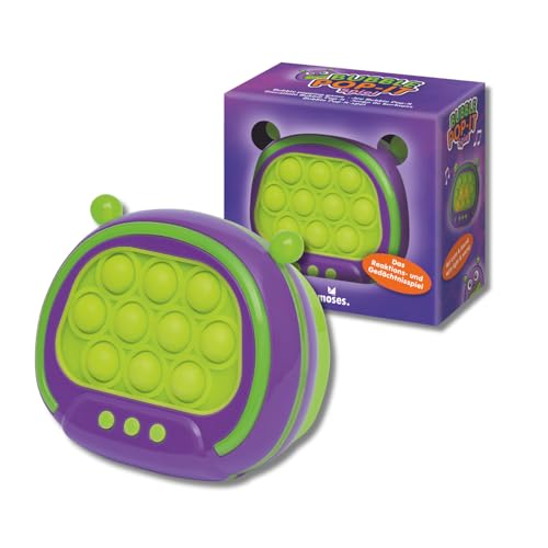 Moses. Bubble Pop-It Spiel elektronisches Reaktionsspiel und Gedächtnisspiel mit 4 Spielmodi Licht und Soundeffekten Fidget Toy Geschicklichkeitsspiel und Reisespiel für Kinder