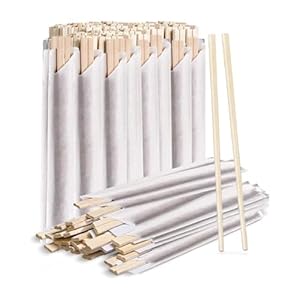 Prestee Bamboo Wooden Chopsticks (50 Pairs) – Cooking Chopstick – Sturdy Smooth Finish – Reusable Chopsticks – Japanese Chinese Korean Chopsticks Disposable – Individually Wrapped Disposable Chop Stix