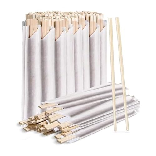 Prestee Bamboo Wooden Chopsticks (50 Pairs) – Cooking Chopstick – Sturdy Smooth Finish – Reusable Chopsticks – Japanese Chinese Korean Chopsticks Disposable – Individually Wrapped Disposable Chop Stix