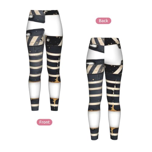 Leggings clásicos de compresión para mujer, mallas deportivas con estampado negro para gimnasio 4