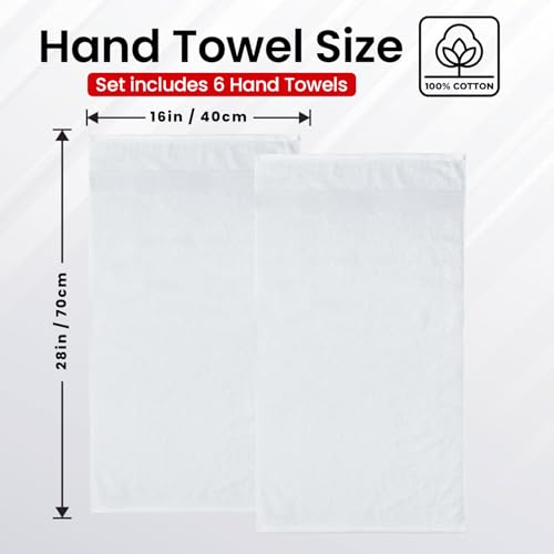 Infinitee Xclusives 100% Cotton Hand Towels for Bathroom - Set of 6 | Ultra Soft, Absorbent & Quick-Drying |16x28 inches| Luxury Hand Towel Set |600 GSM| Gym, Shower, Spa & Hotel Use - Image 4