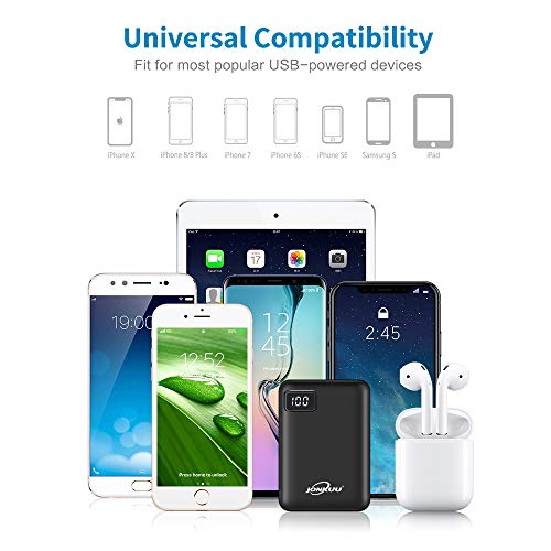 Compact 10000mAh Power Bank for Heated Vests - USB C Charger with LED Display for iPhone and Android