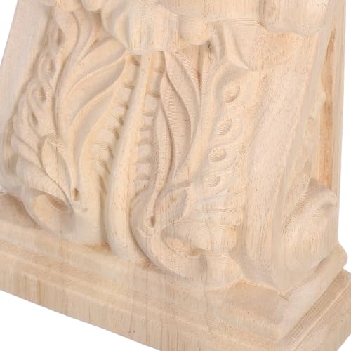Applique décorative d'angle en bois brut et corbeau sculpté pour meuble