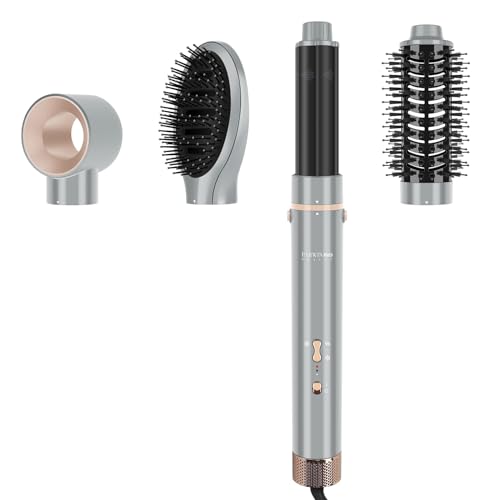 PARWIN PRO BEAUTY 4 in 1 MaxAIR Styler, Hair Dryer Brush Set, as Hairdryer, Hair Curler, Hot Brush for Hair Styling, Drying, Volumizing and Curling with Ion Care, 110,000rpm High-Speed Motor, Gray