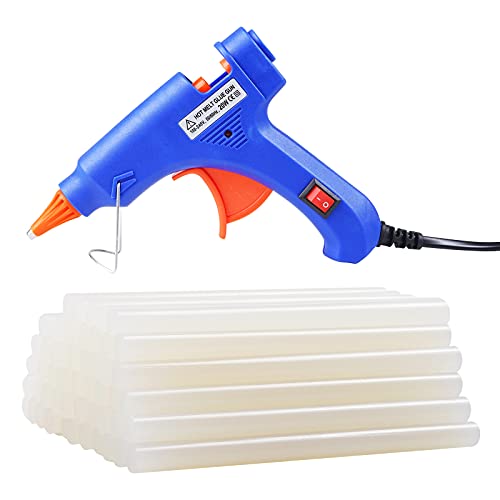 Hot Glue Gun with 50 Glue Sticks, Craft Glue Gun, Removable Glue Gunï¼ŒGlue Gun Mini, Hot Glue Gun with Glue Sticks for DIY Small Craft Projects and Home Quick Repairs (20 Watts, Blue)