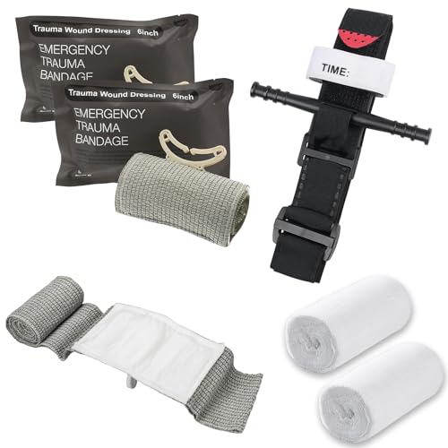 AQTAQ Tourniquet 6-Zoll-Bandage elastische Bandage Erste-Hilfe-Verfahren zur Kontrolle des Blutverlusts Notfall-Bandage-Tourniquet für Outdoor-Aktivitäten