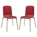 Modway Stack Dining Chair in Red (Set of 2)