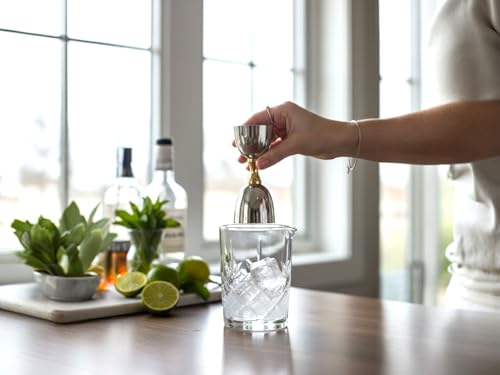 Image of Stainless Steel Premium Peg Measurer 30 & 60ml Jigger Bar Cocktail Shot Glass Metal Measure Cup Tool Set of 1