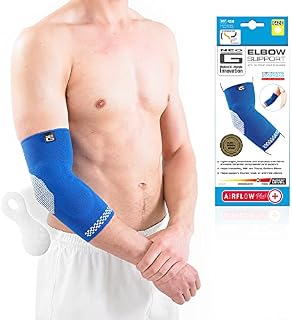 Neo G Elbow Support Brace with Silicone Patella Cushion for Joint Pain Relief, Elbow Injury, Recovery, Tendonitis, Sprains, Tennis Elbow, Golfers Elbow - Elbow Compression Sleeve - Airflow Plus - S