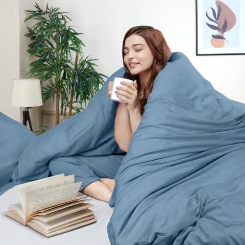 Image of Utopia Bedding Duvet Cover Twin Size - 2 Piece with Zipper Closure - 1 Comforter Cover 68X90 Inches & 1 Pillow Sham 20X26 Inches (Dutch Blue) Comforter Not Included