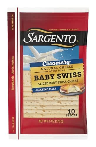 Sargento Creamery Baby Swiss Natural Sliced Cheese, 10 slices