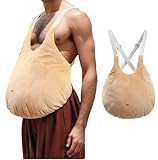 DAZCOS Fake Belly for Santa Costumes for Men Women Old Lady Fat Guy Christmas Halloween Cosplay (Beige)