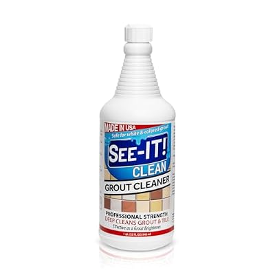 SEE-IT! Deep Cleaning Grout and Tile Cleaner Solution, 32 Fl. Oz. Acid Free Tile and Grout Cleaner for Tile Floors, Surface Safe Floor Grout Cleaner, Clean