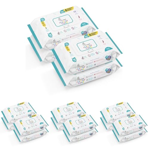 Image of R for Rabbit Feather 312 Baby Wet Wipes for new born Combo Pack of 16