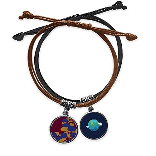 Pulsera de cuerda azul japonesa con cierre de cuero ajustable y comodo