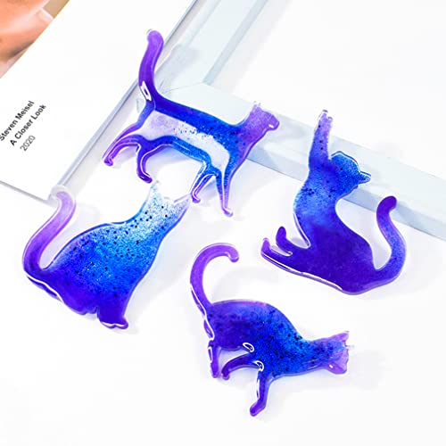 Moldes de resina para gatos fáciles de desmoldar con hebilla para joyas 7