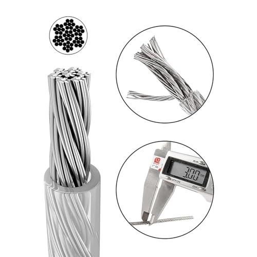 Cable de acero inoxidable para evitar la caída de ropa y luces de exterior 30M 3
