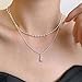 Andelaisi Boho Layered Teardrop Pendant Necklace Vintage Rice Bead Choker Silver Waterdrop Tiny Chain Adjustable Water Drop Jewelry for Women