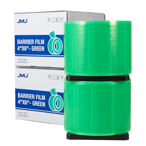 JMU Barrier Film, 2 Rolls Dental Tattoo Barrier Tape 4" x 6", Green