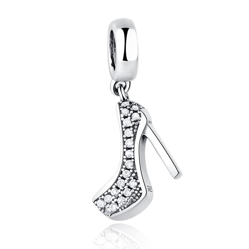 Charm Zapatos de tacón mujer de plata 925 - Les Folies para Pandora, Plata de ley, Circonita cúbica