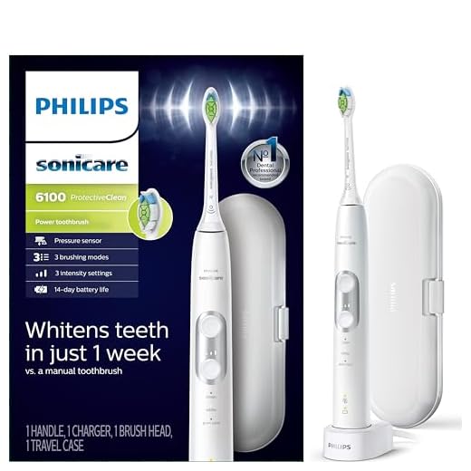 Philips Sonicare ProtectiveClean 6100 Rechargeable Electric Power Toothbrush, White, HX6877/21