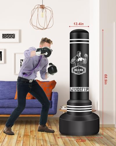 NZQXJXZ 175cm Pesado Saco de Boxeo Adultos, Freestanding Saco de Boxeo Inflable Kickboxing Bolsa para Entrenamiento MMA Muay Thai Fitness - imagen 2