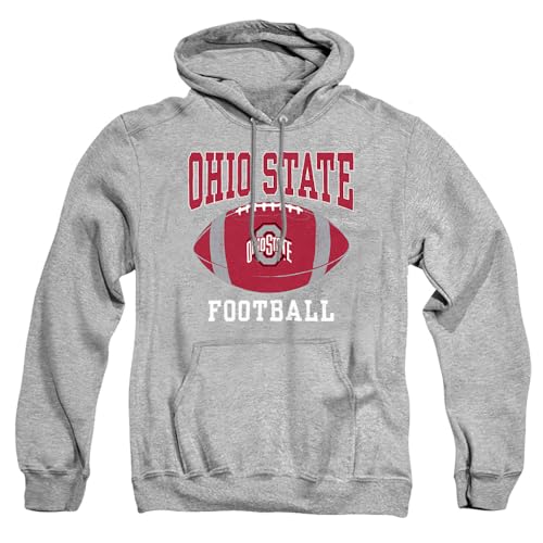 The Ohio State University Official Football Ball Unisex Adult Pull-Over Hoodie,Athletic Heather, 3X-Large