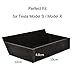 Car Center Console Drawer, Center Container Organizer, Wooden Cubby Compartment Storage Glasses Box for Tesla Model S Model X (Carbon Fiber Black)