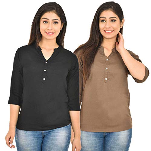 Women's Rayon Solid Plain Tops Combo Pack-image-29