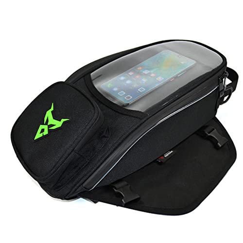 Vvinmo Motorcycle Tank Bag 5.5L, Dual Mount, Phone Pouch(Up To 7"), Waterproof Zipper, Univeral Metal&Plastic Tank, Versatile Crossbody Bag Green #TOP7