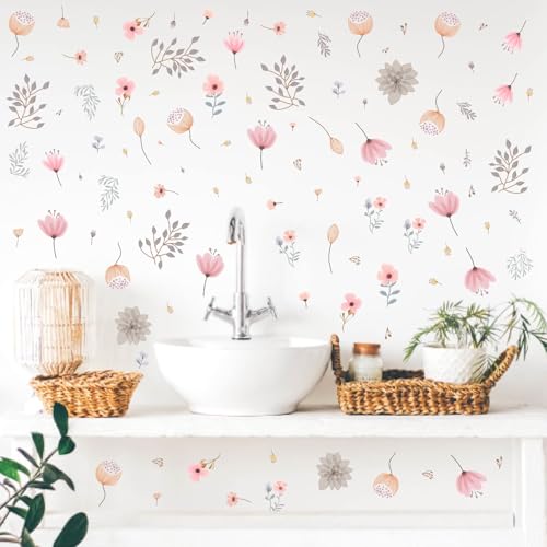 Vinilos decorativos flores boho 192 piezas 11x11 pulgadas miniatura 5