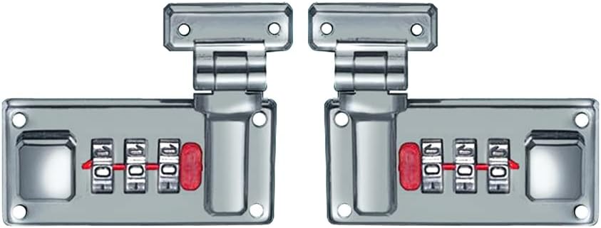 SagaSave 2pcs Luggage Combination Lock Tool Box Hasp Briefcases Suitcase 3 Digit Combination Lock Silver