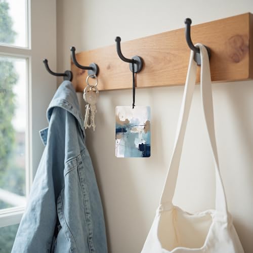 Image of Modern Abstract Abstract Car Air Freshener 4 Pcs, Boho Minimalist Blue White and Brown Hanging Air Freshener for Cars Closet Drawer Books, Girly Car Accessories Mirror Decor for Women